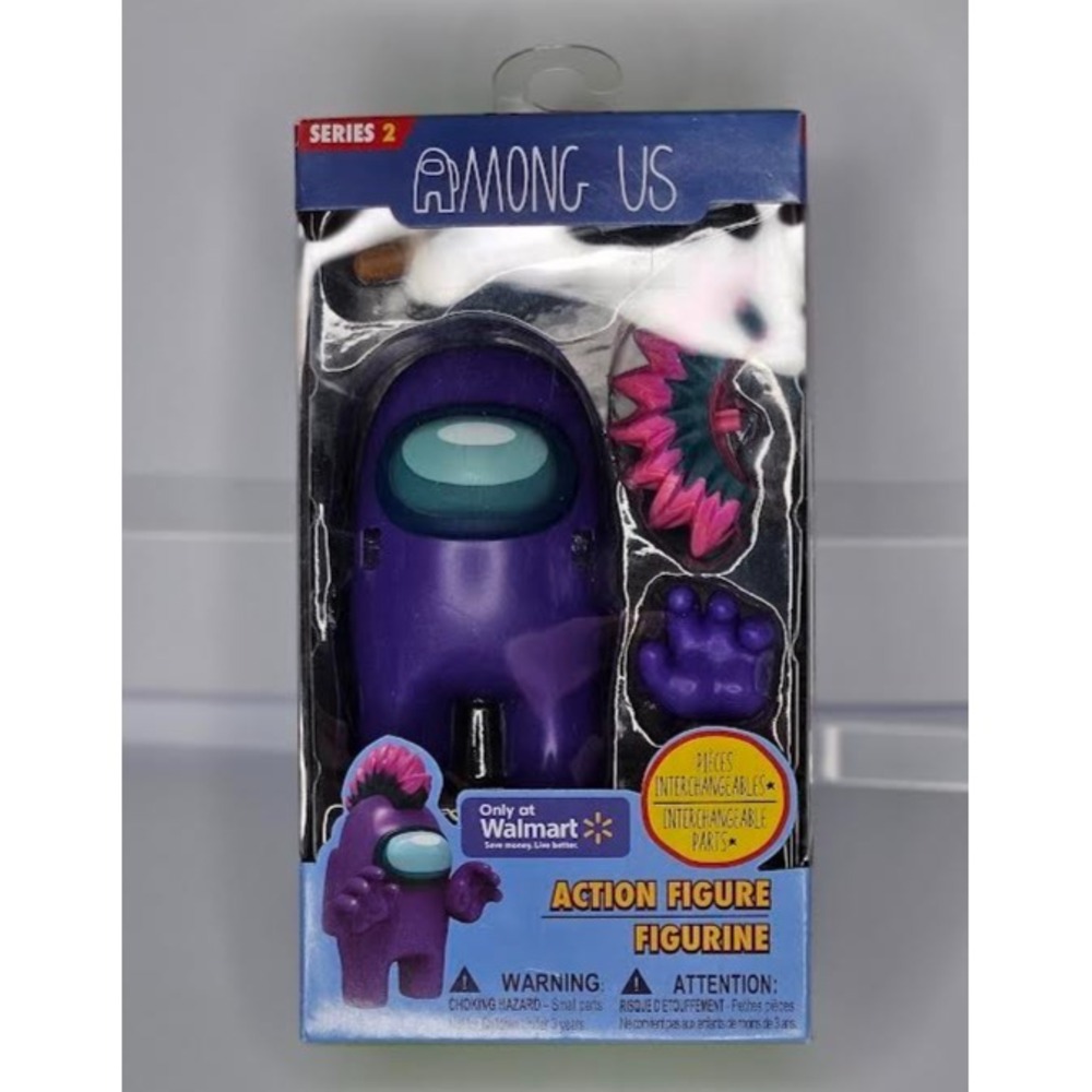 Among Us Purple‎ Crewmate with Mohawk Action Figure Series 2 Walmart Exclusive